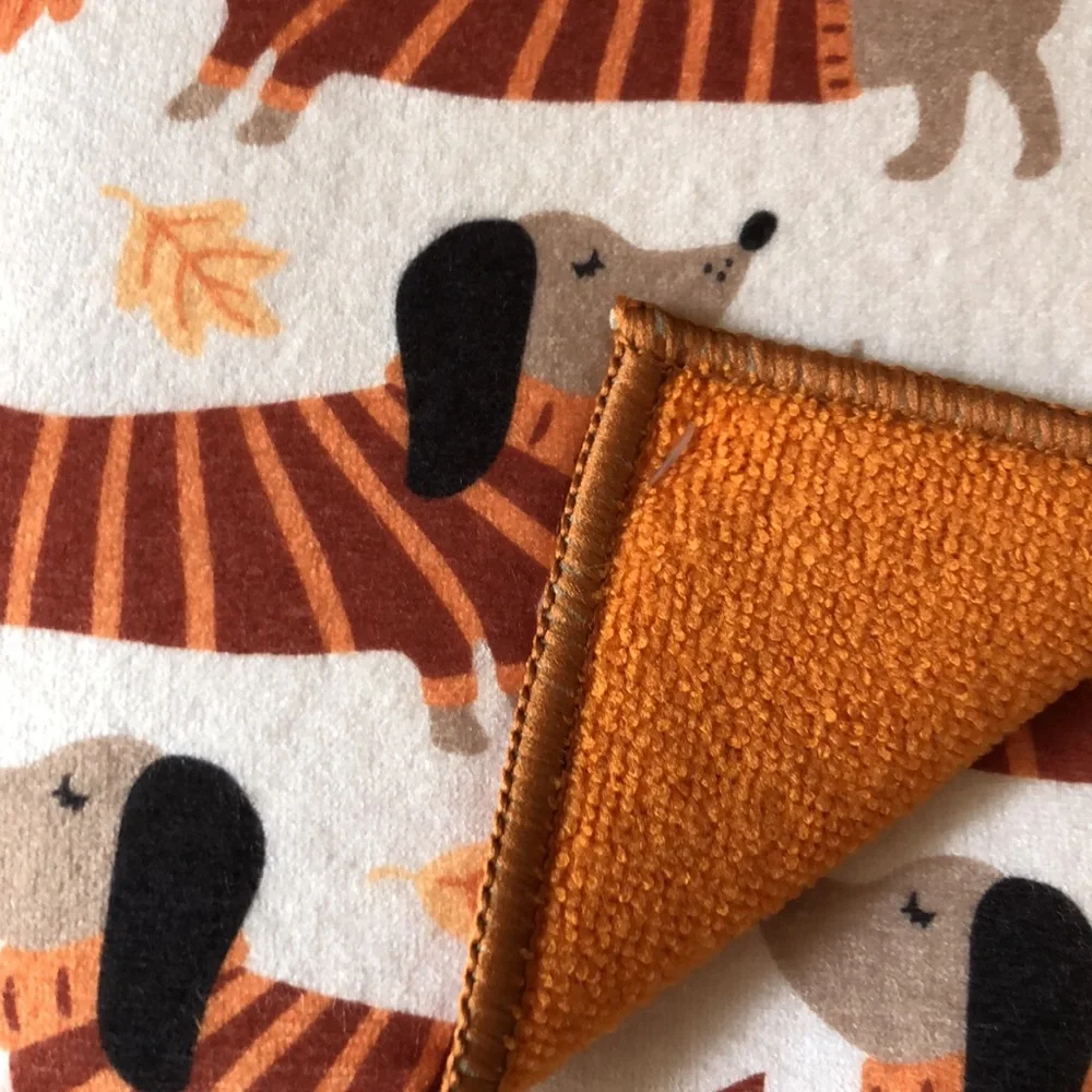 Autumn Dachshund Print Drying Mats